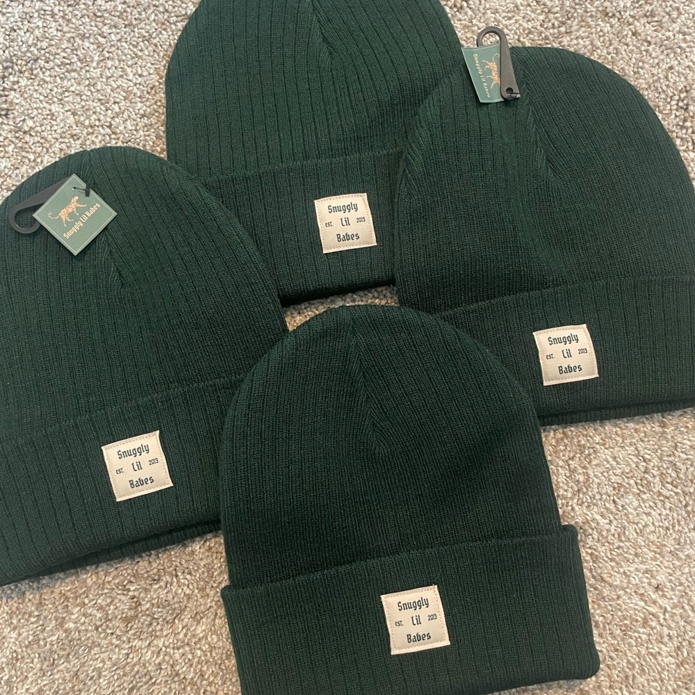 SLB Ribbed Forest Green Youth Beanie
